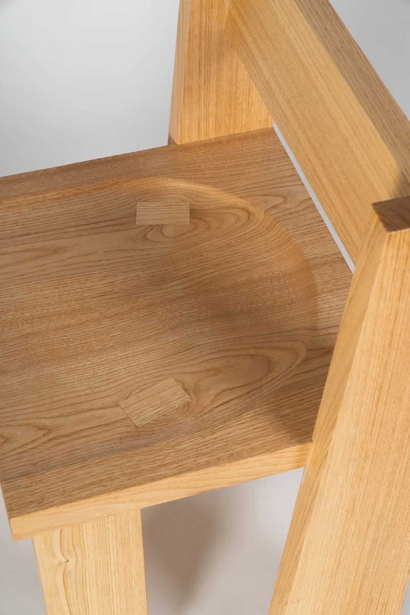 Brutalist Quadra Chair in Charred Spanish chestnut Wood
