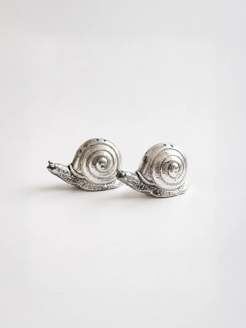 Silver Plated Salt and Pepper Snails - 1980s