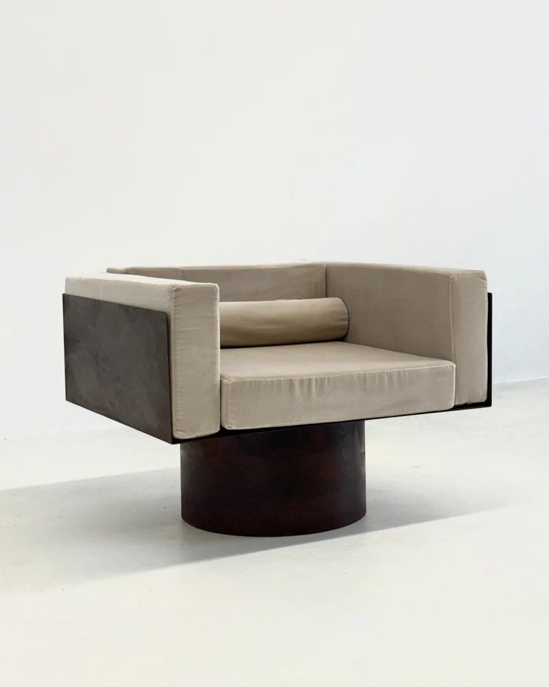 Sculptural Italian Metal Lounge Chair