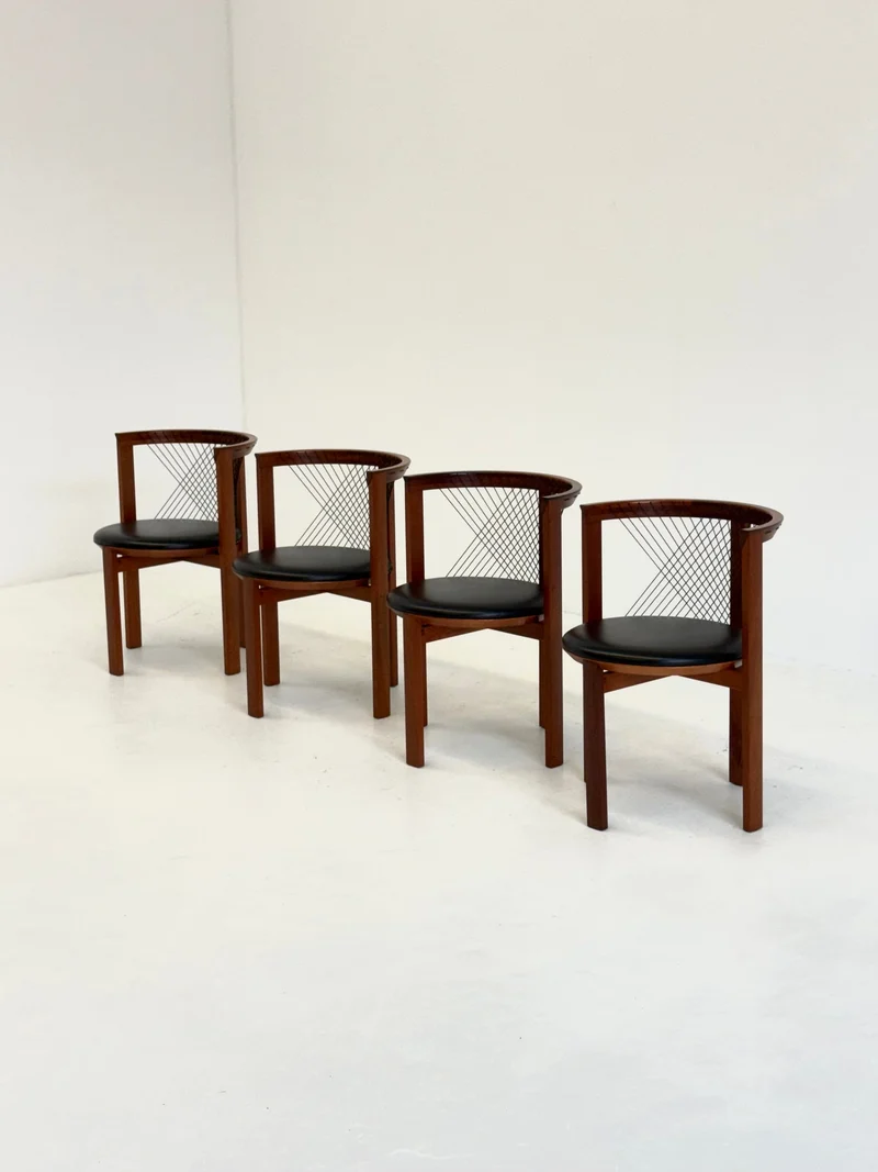 Set of 4 Tranekær String Chairs by Niels Jørgen Haugesen