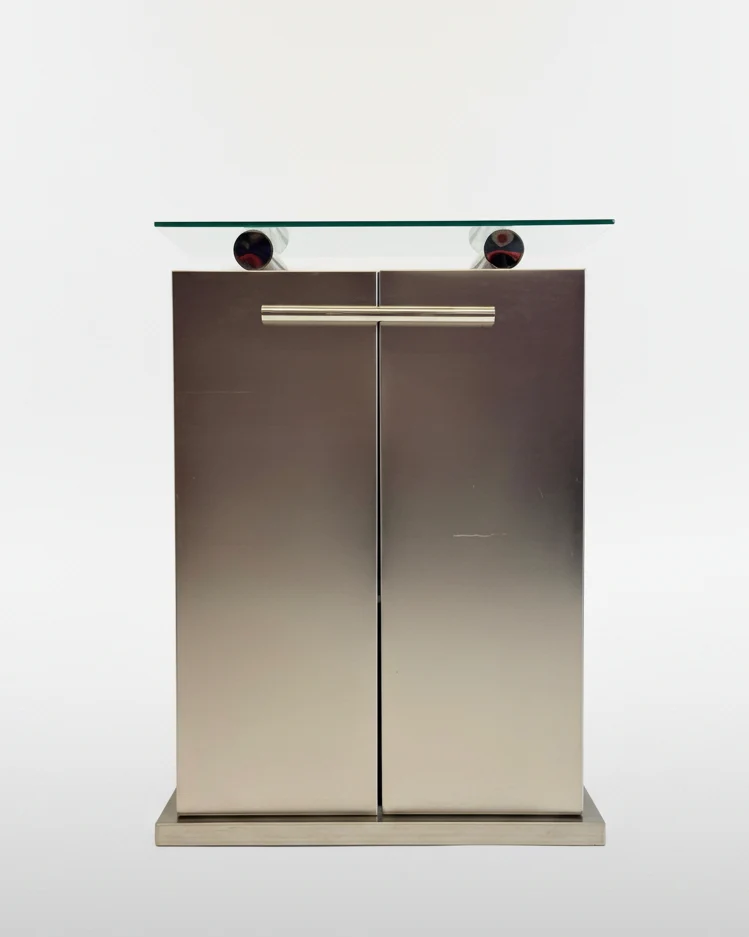 Postmodern Aluminum Bar Cabinet from Belgochrom