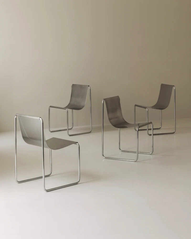 Very rare set of four dining chairs by Patrick Gingembre, France 1960s