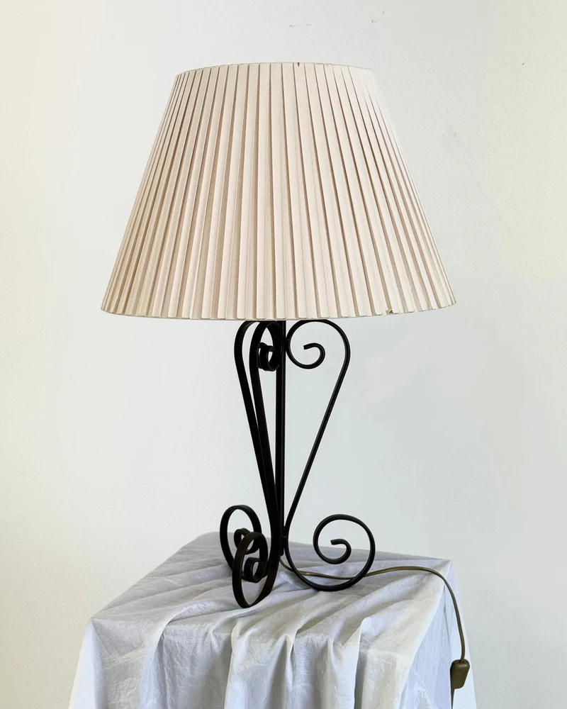 Vintage Wrought Iron Table Lamp