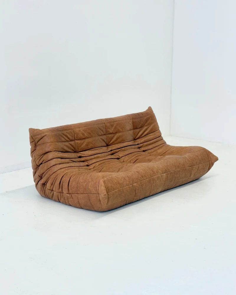 Ligne Roset Togo 3-seater Sofa in Cognac Leather