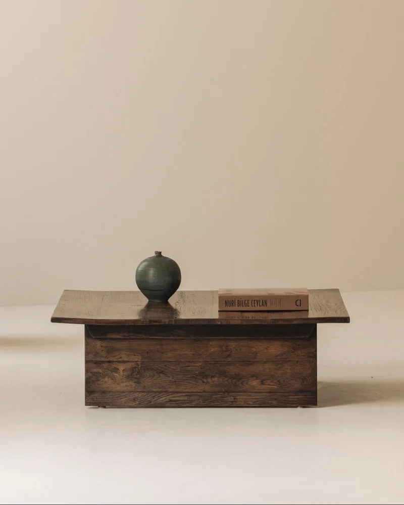 French Brutalist Square Coffee Table, 1970s
