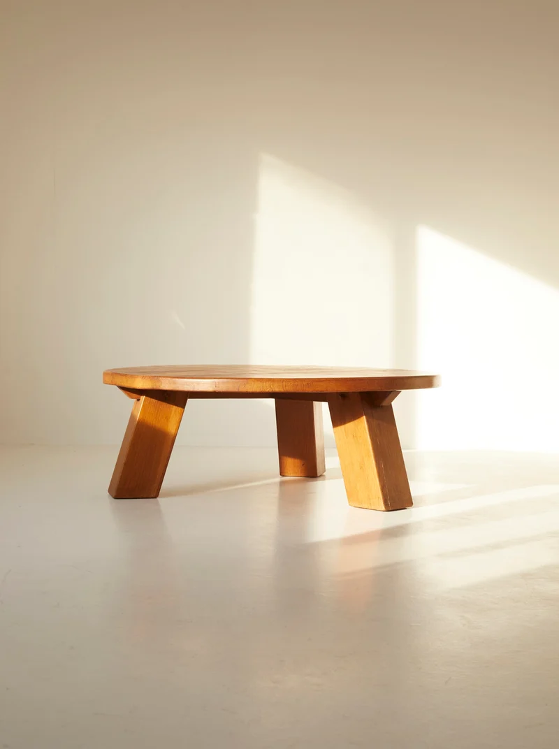 Important Brutalist Tripod Coffee Table, Netherlands c. 1960s