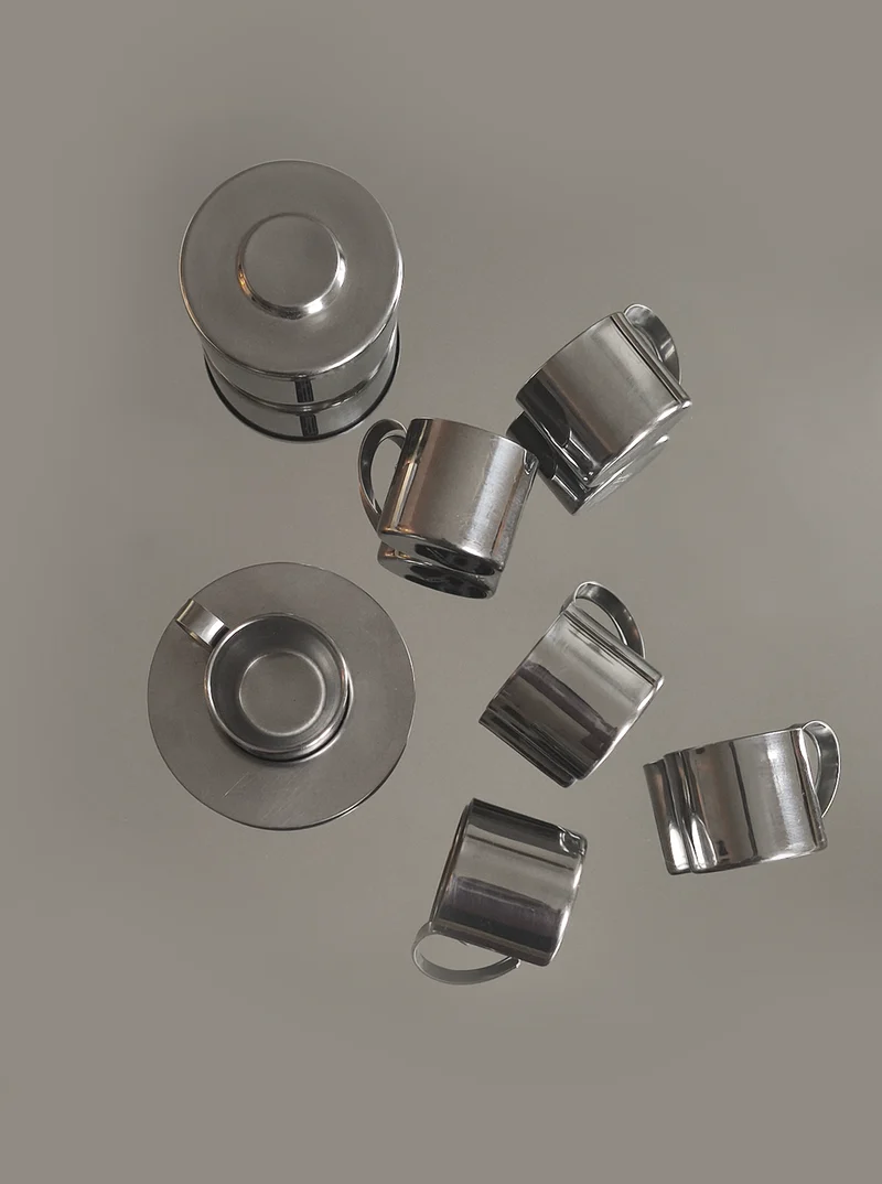 Set of 4 Espresso Cups and Sugar Pot