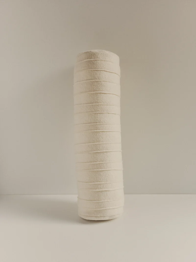 Textured Wool Bolster Cushion