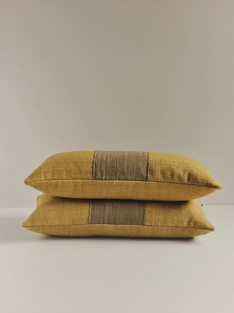 Handwoven Green Two-tone Cushion