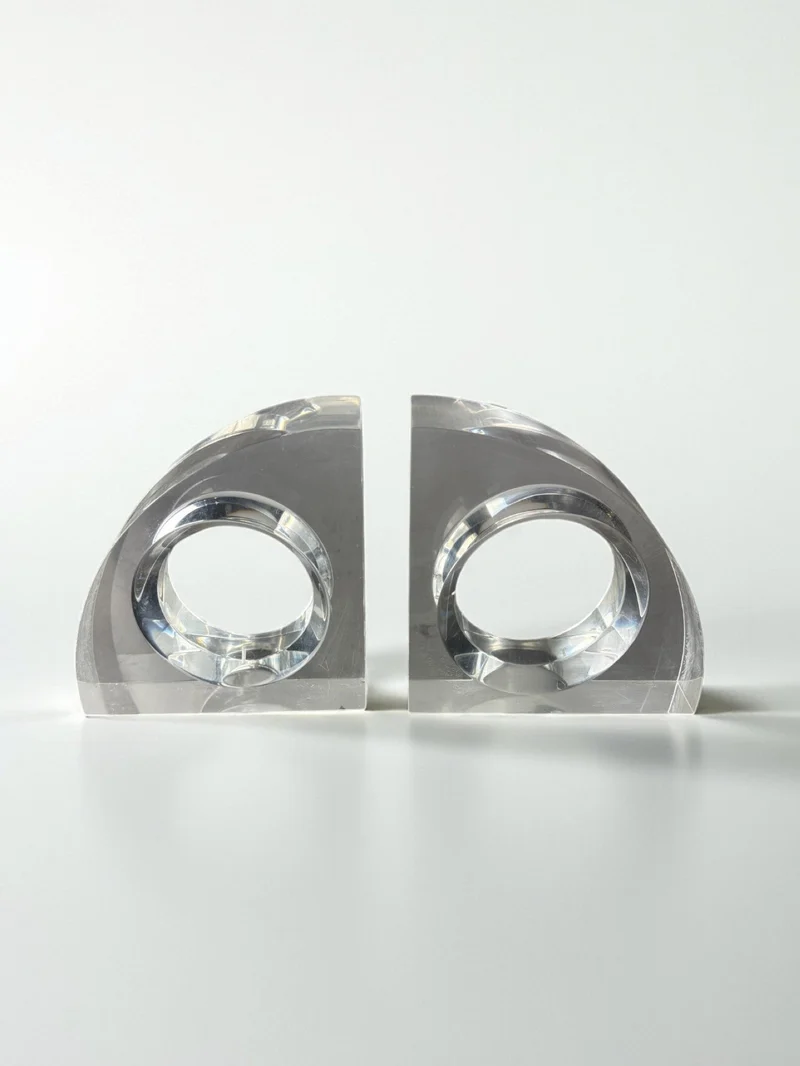 Felice Antonio Botta Lucite Bookends, Italy, 1970s