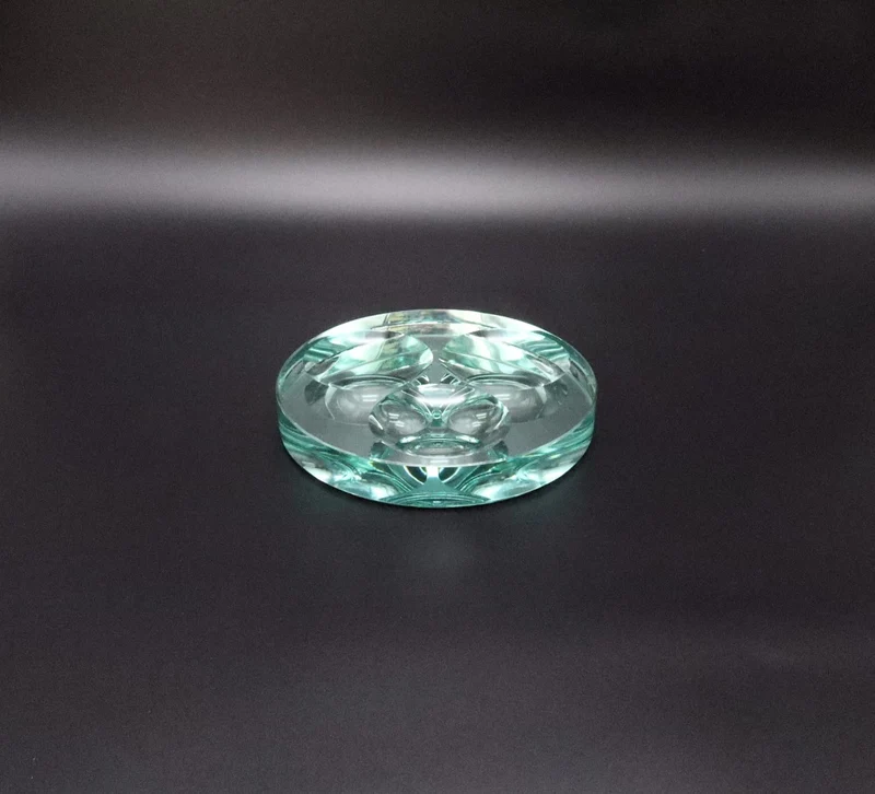 Green Glass Ashtray attributed to Fontana Arte, Italy, 1960s