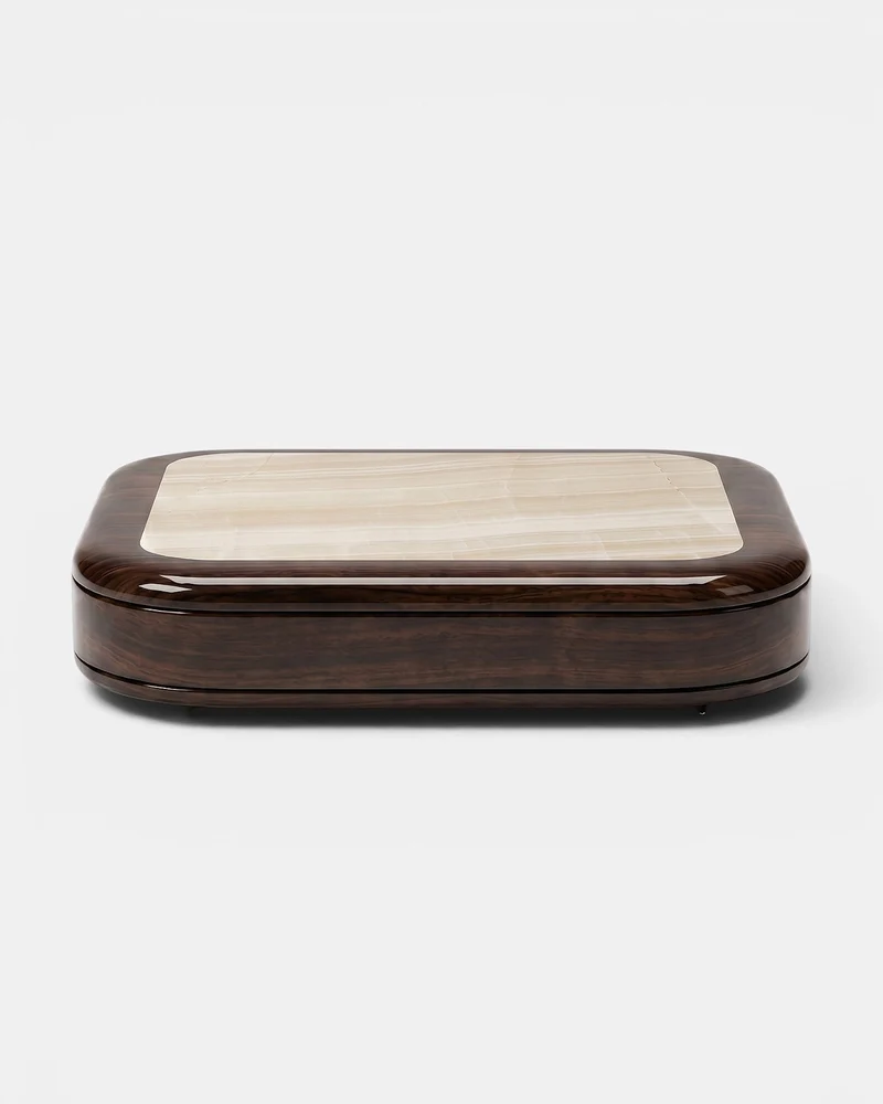 Abi Glossy Wood And Ivory Onyx
