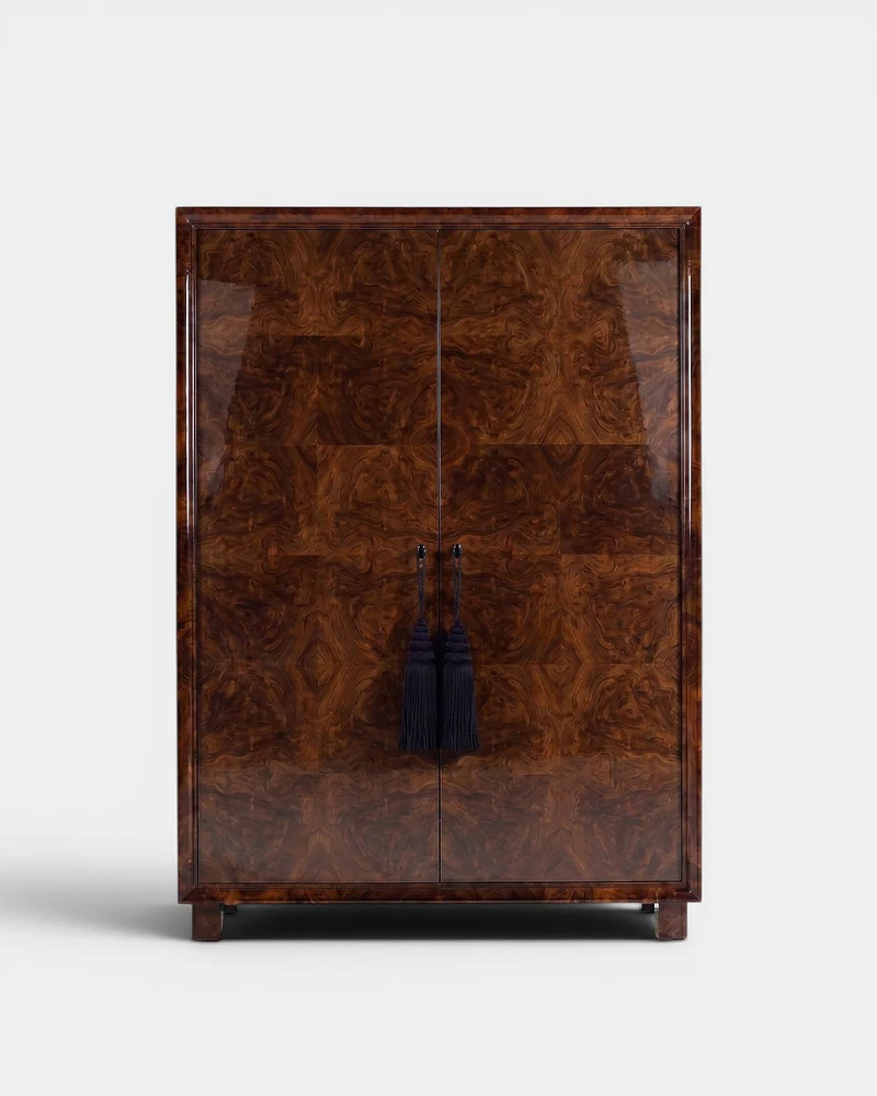 Emilie Dark Burl Wood Cabinet