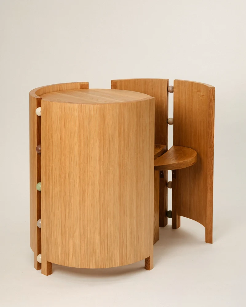 Desk and Chair Duo — White Oak & Ceramic