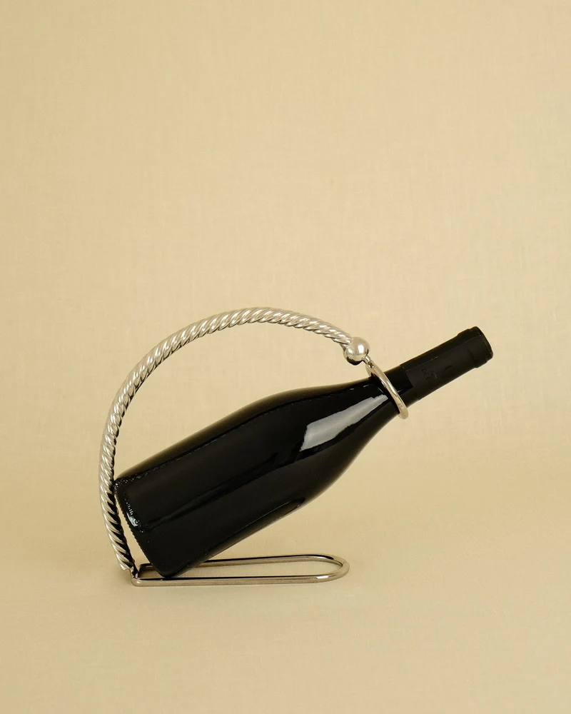 Chrome-Plated Metal Bottle Holder