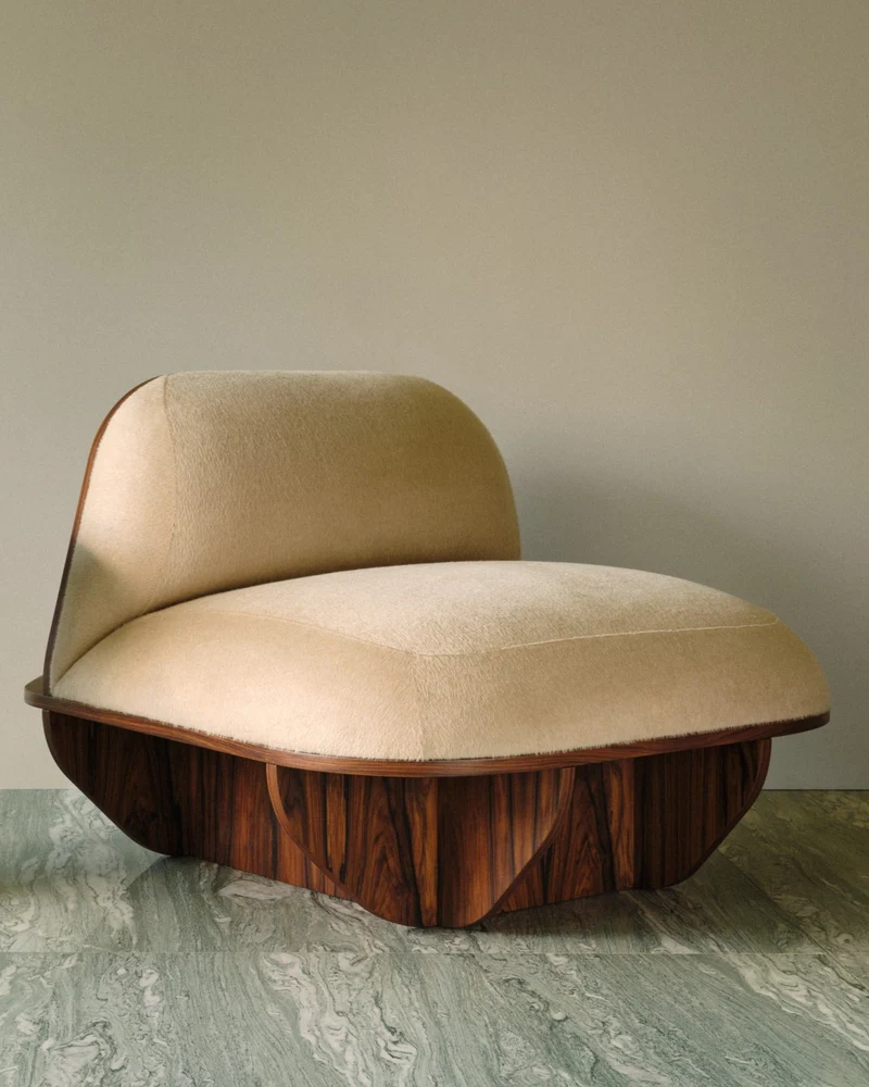 MATERA Armchair in Wood and Textile