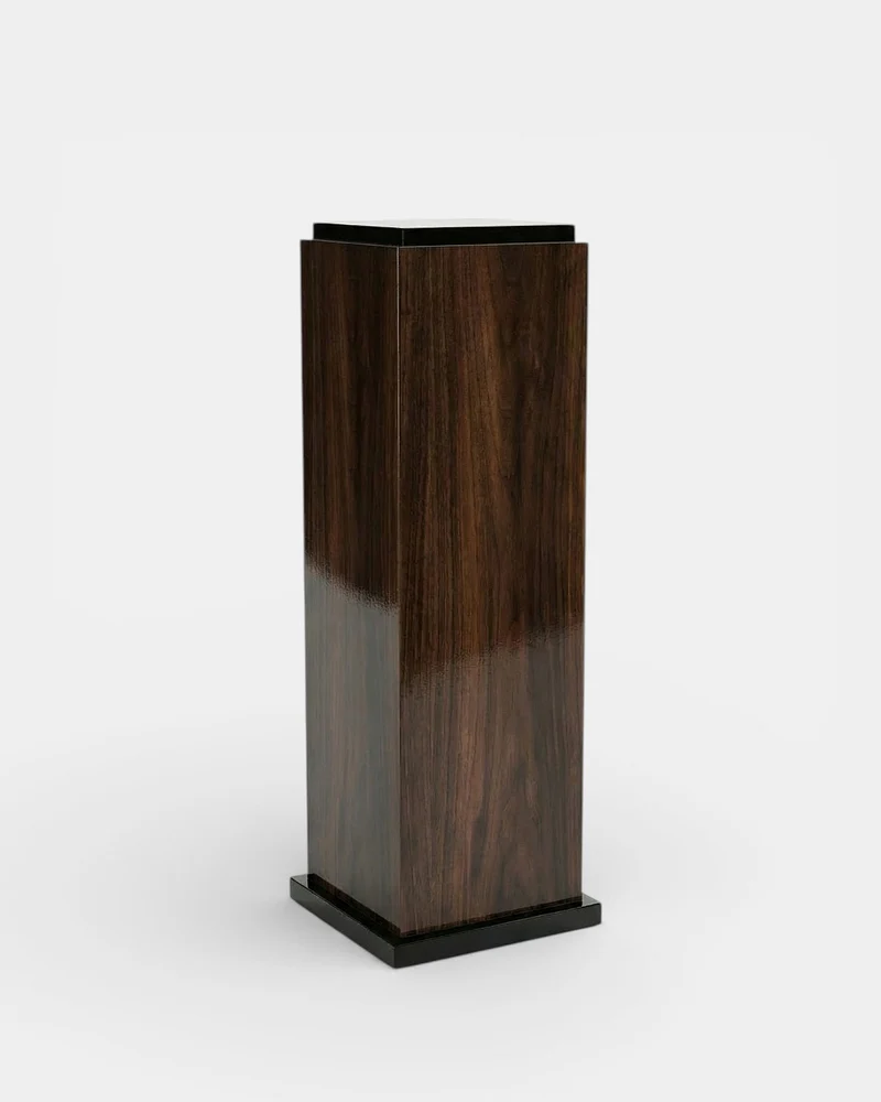 Wood And Black Lacquered Plinth