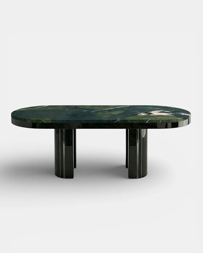 Gio Black And Avocado Marble Dining Table