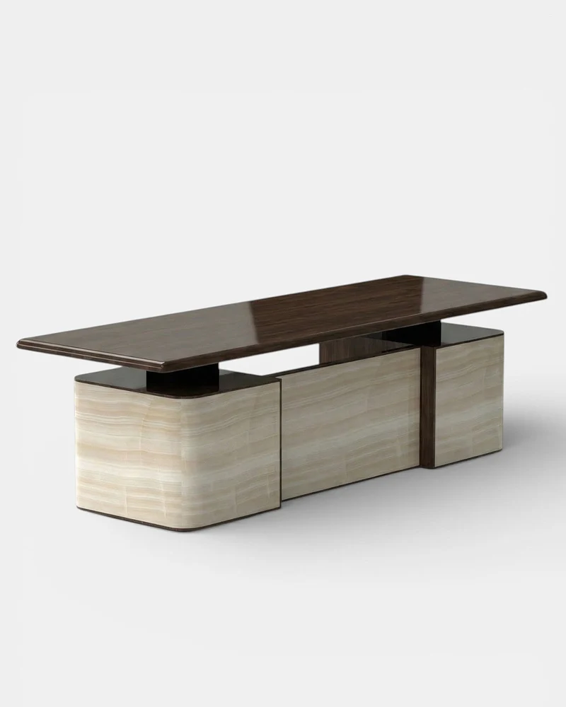 Holly Ivory Onyx And Wood Desk