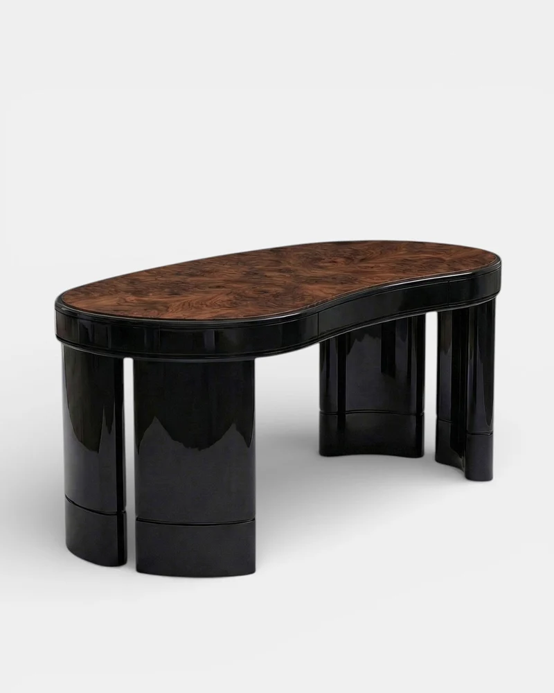 Nicola Black And Burl Wood Desk