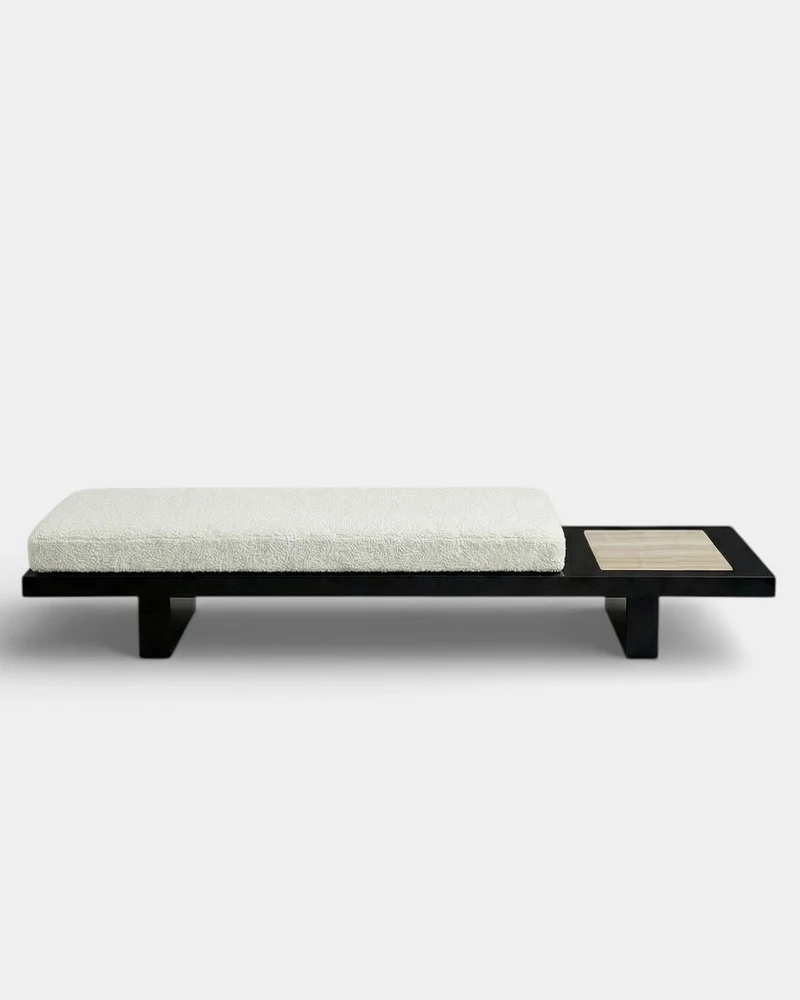 Sybille Black And Ivory Onyx Bench