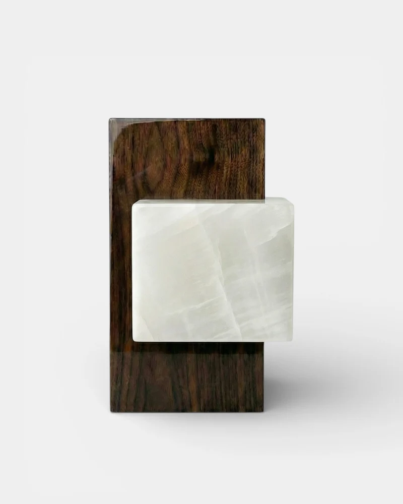 Ella Wood And White Onyx Side Table