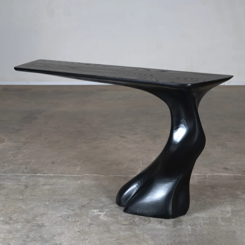 Sculptural Frolic console table in Ash wood