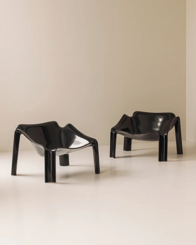 First edition F300 lounge chairs by Pierre Paulin for Artifort, France 1964