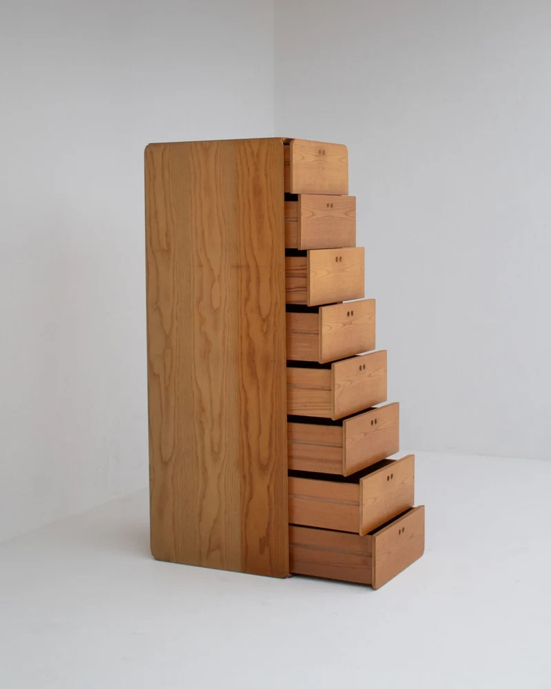 Tall Wooden Drawer Cabinet by Derk Jan De Vries