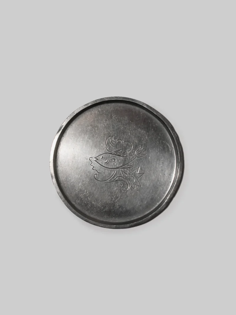 Just Andersen Art Deco Pewter Coaster With Fish Motifs, Denmark, 1933