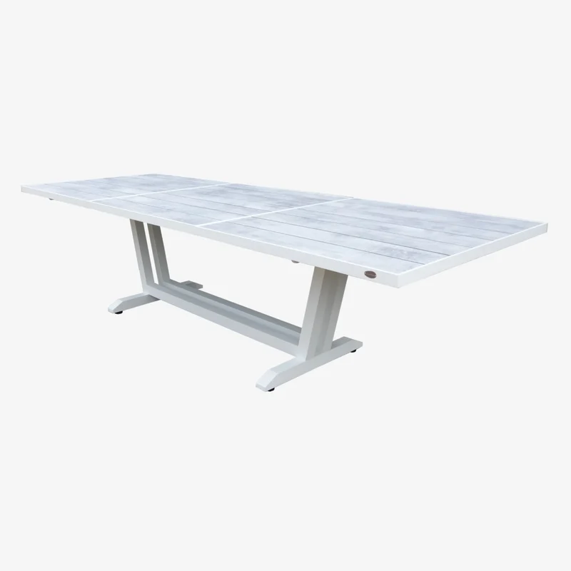AMAKA - Table repas extensible HPL/ Plateau latté 200/300 cm