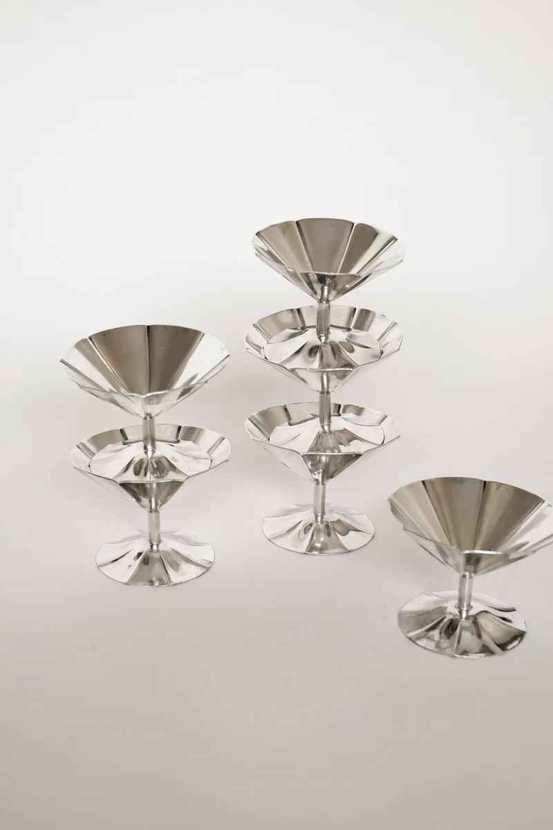 Mid-Century Sola Silver-Plated Ice Coupe Set