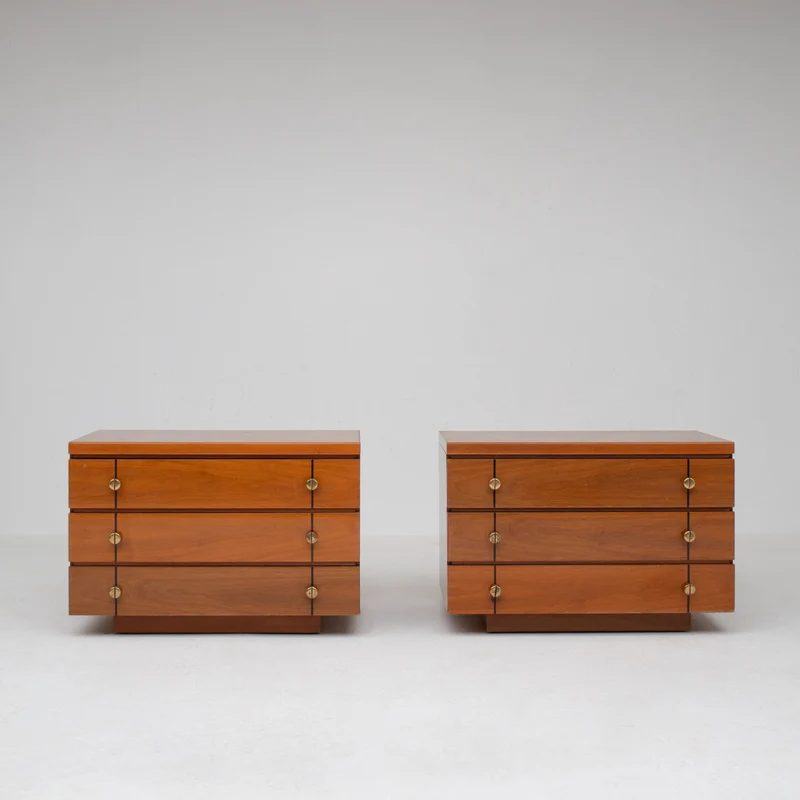 Set of Mid Century Nightstands in Wood