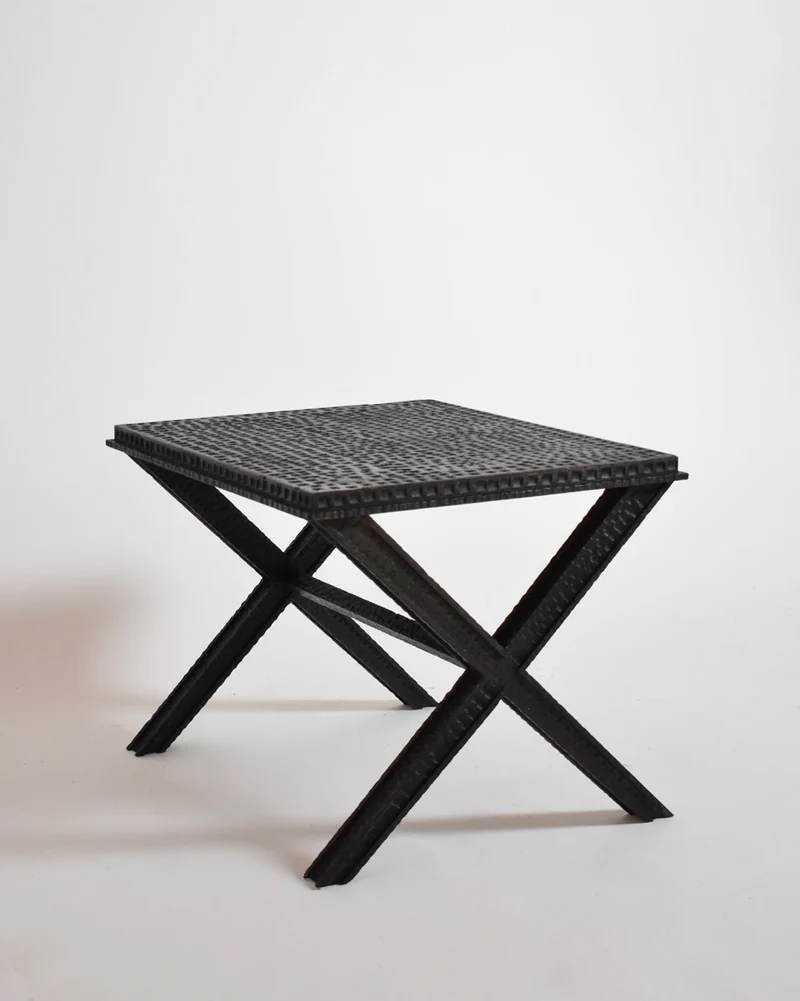 Brutalist Gouged Wood Coffee Table