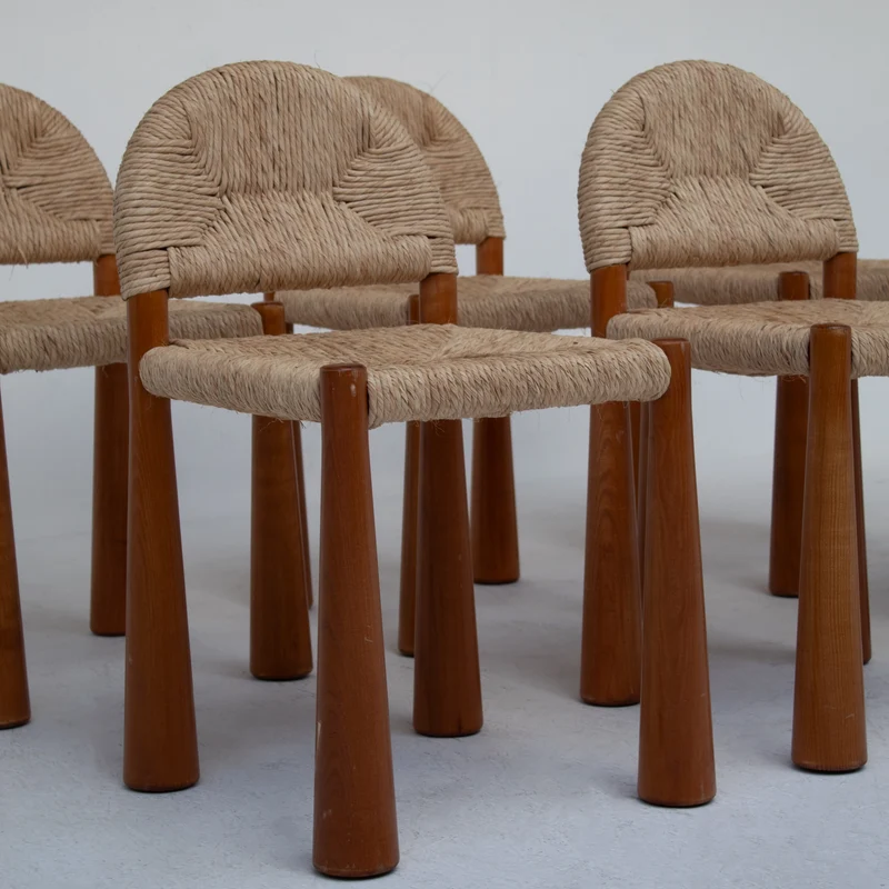 Set of 6 “Toscanolla” Dining Chairs by Alessandro Becchi for Giovannetti