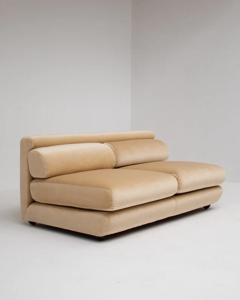 Sofa by Gigi Radice in beige velvet