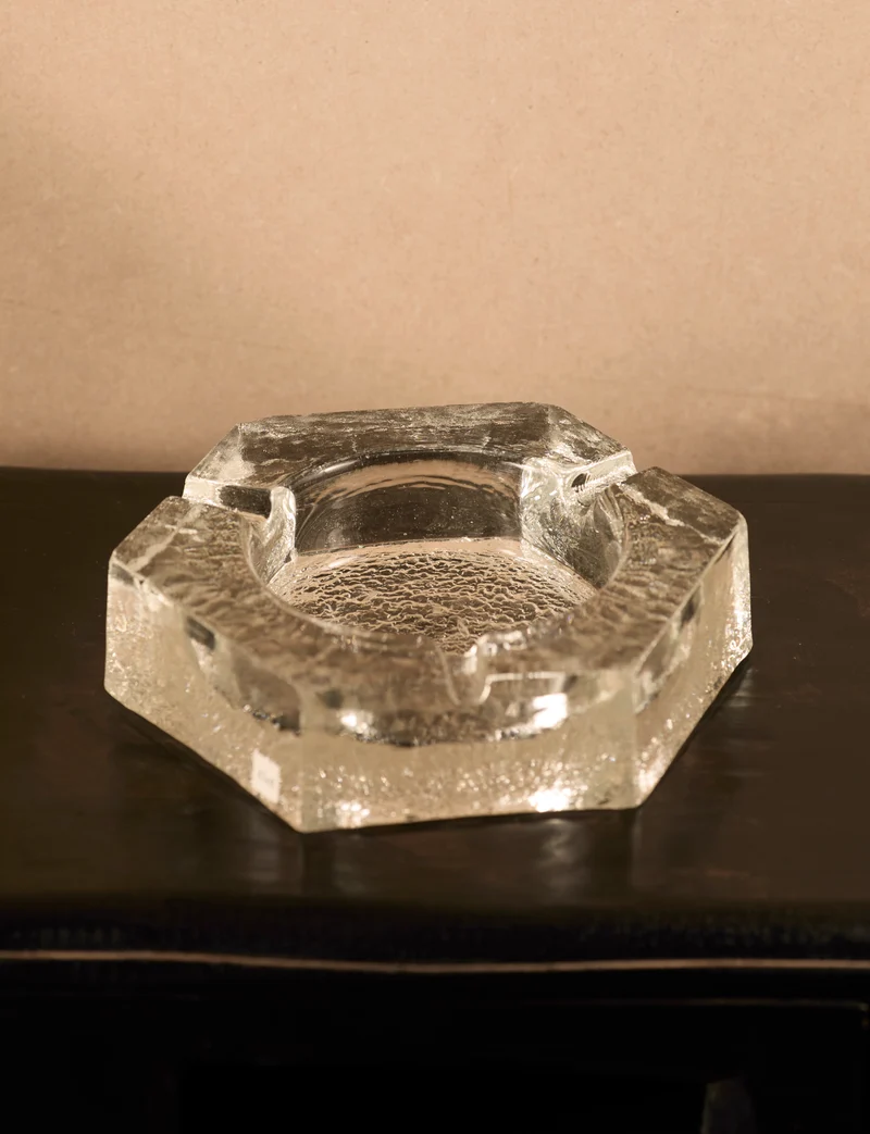 Vintage Scandinavian Ashtray in Glass and Clear Glass