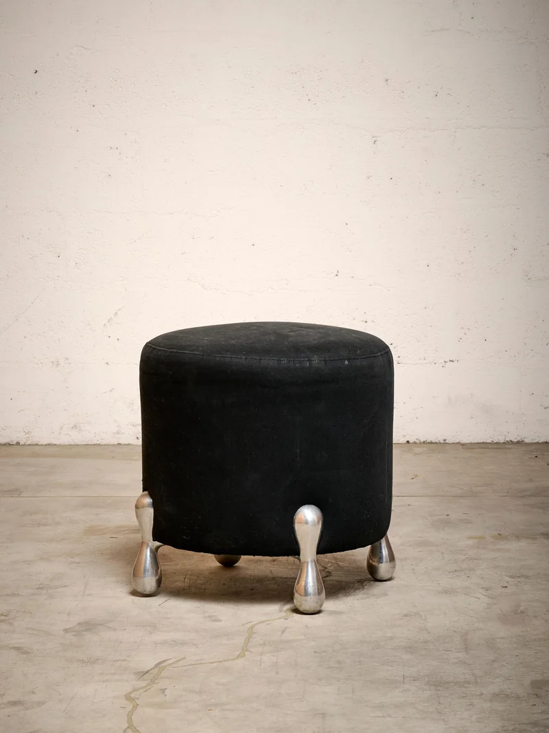 Pucci de Rossi Sculptural Stool with Aluminum Legs