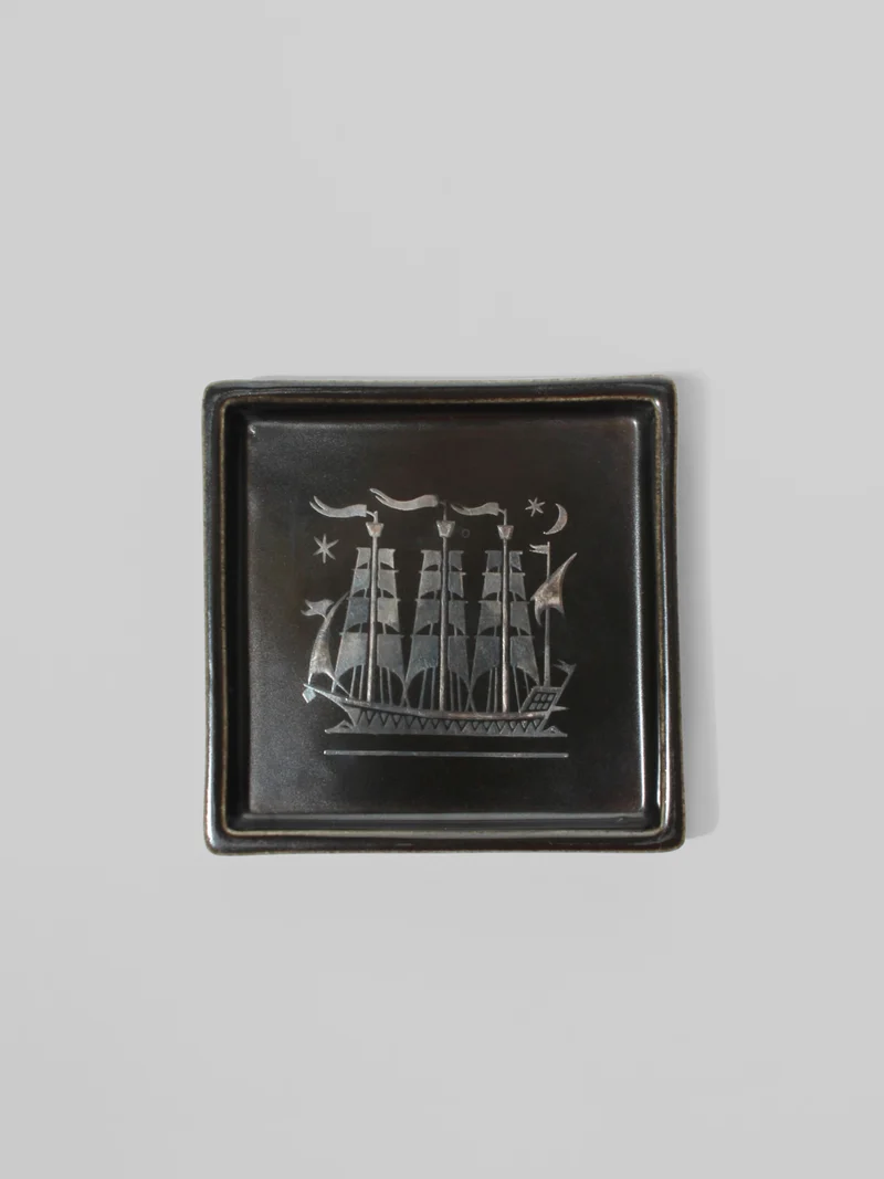 Sven Jonson "Facett" Ceramic Ashtray, For Gustavsberg, 1960s