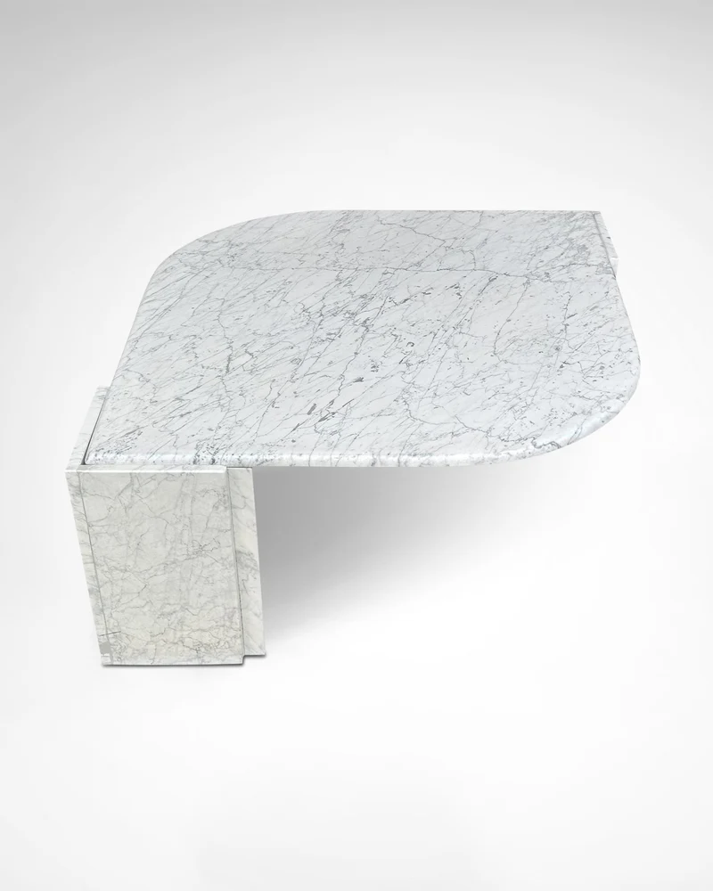 Carrara marble teardrop coffee table Germany 1980s