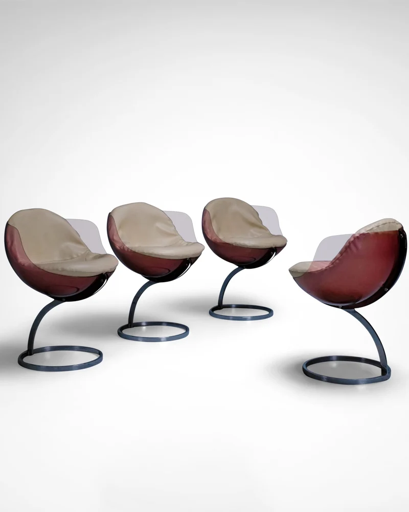 Sphere dining chairs by Boris Tabacoff for Mobilier Modulaire Moderne France 1970s