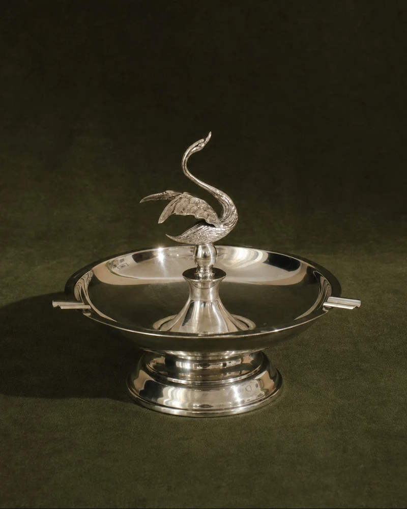 Vintage Silver-Plated Swan Ashtray