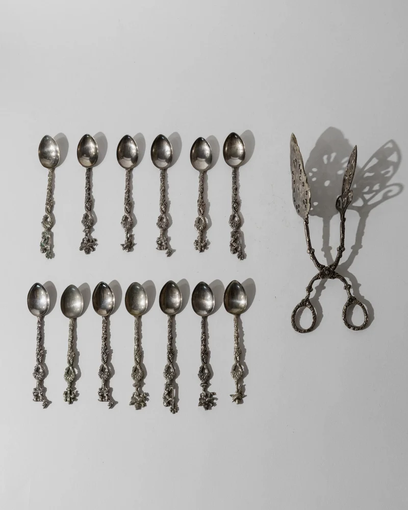 1930s Silver Plated Tea and Cake Serving Set, 13