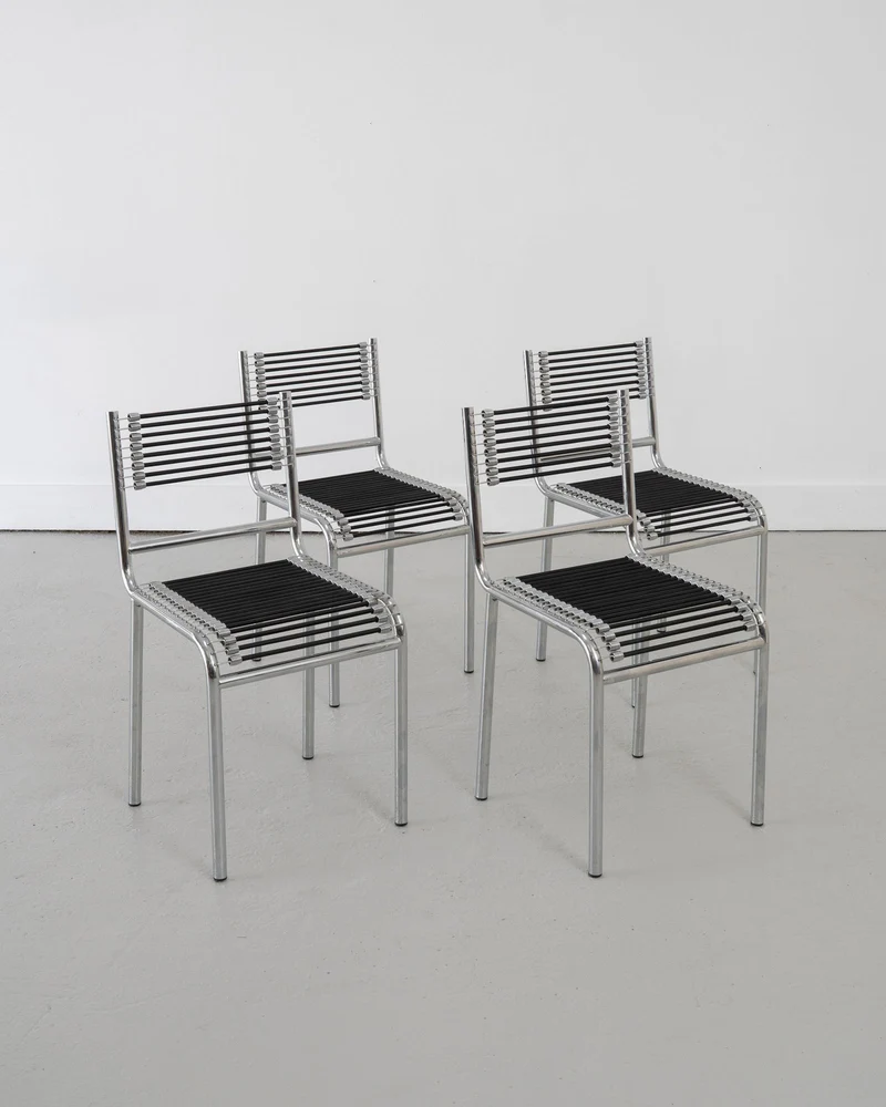 Set of Four Sandows Chairs by René Herbst, c.1980