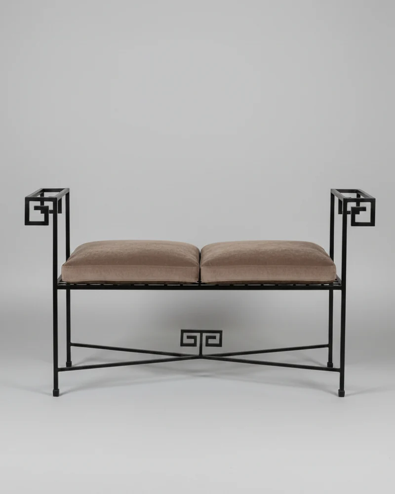 Meander Iron Bench, Italy, 1980s