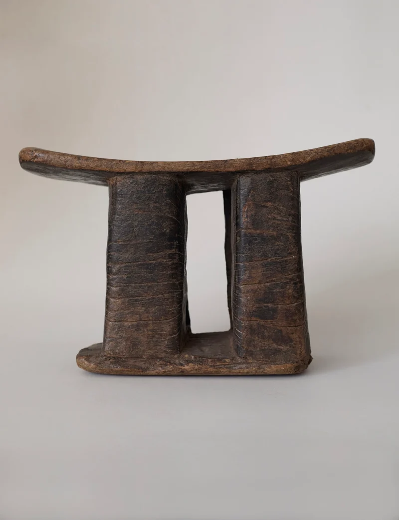 West African Monoxyle Stool in Dark Patinated Wood
