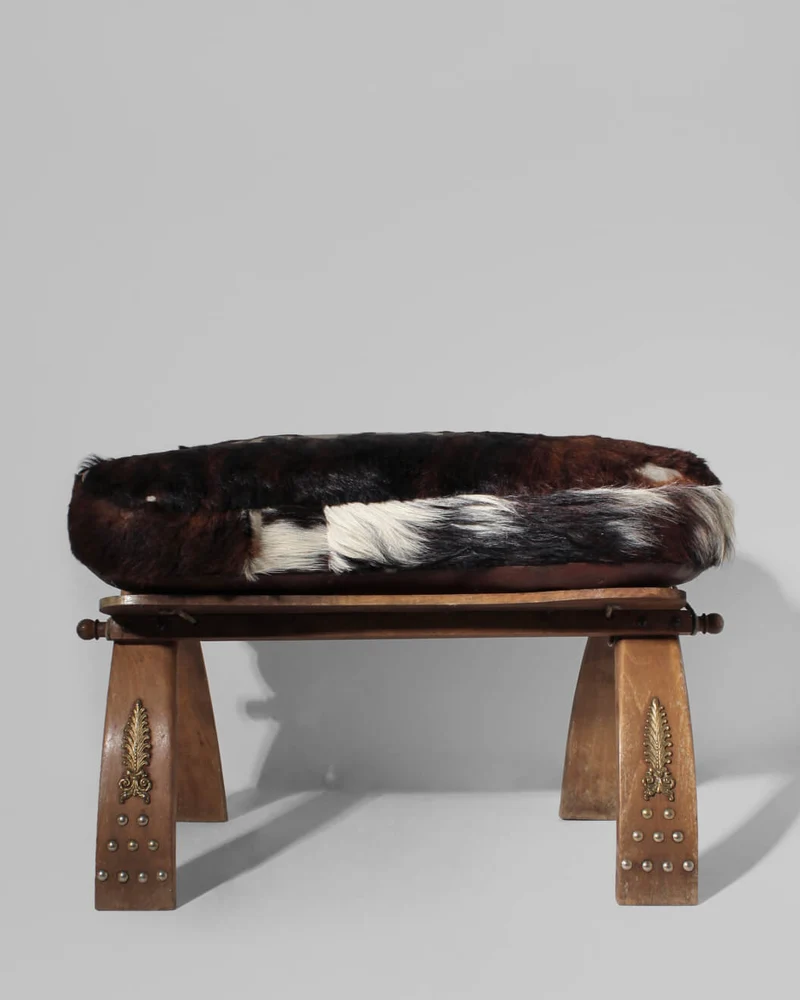 Cowhide Camel Saddle Stool