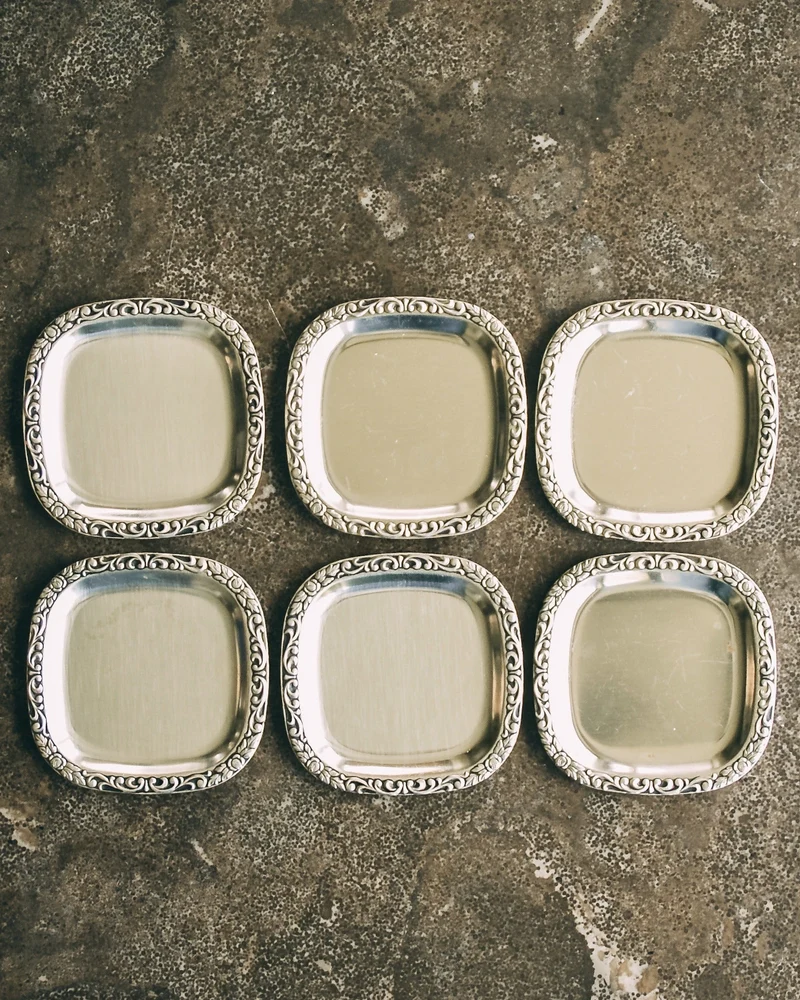 Square Stainless Steel Coasters (set of 6)