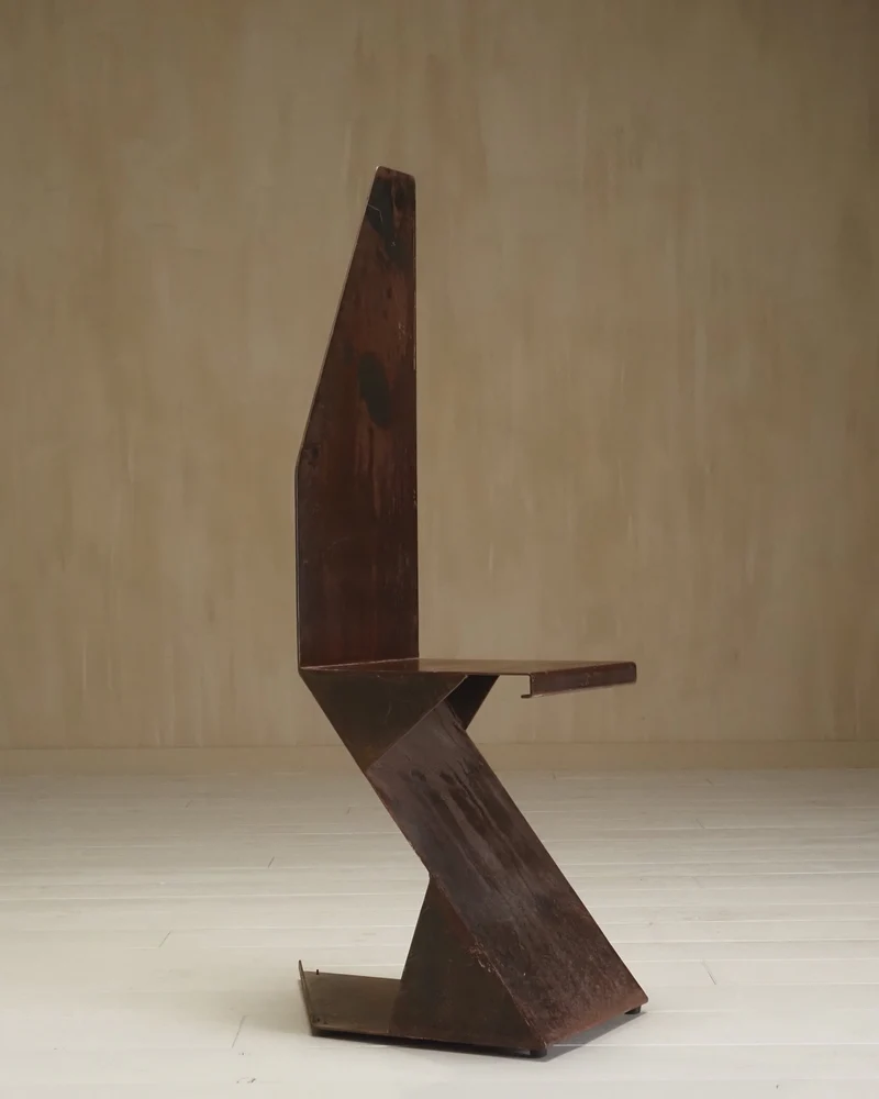 Sculptural postmodernism steel chair