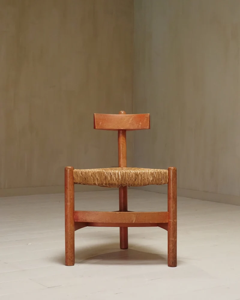 Architectural Dutch 1960's wooden accent chair